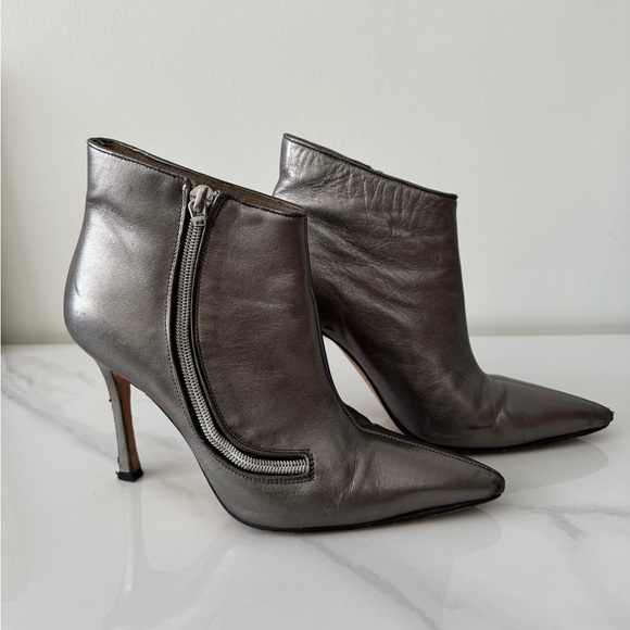 Manolo Blahnik Metallic Booties - Picture 1 of 6
